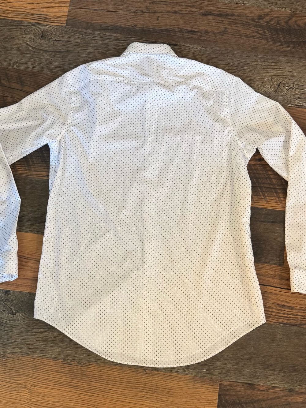 Kenneth Cole White Dress Shirt with Navy Micro-Print - Picture 5 of 5